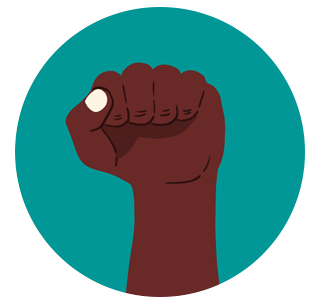 A raised black fist.